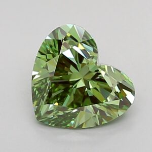 Heart 1 ct. Green VVS1  EX EX  CVD Lab Grown Diamond