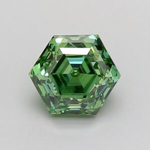 Hexagonal 1.02 ct. Green VS1  VG VG  CVD Lab Grown Diamond